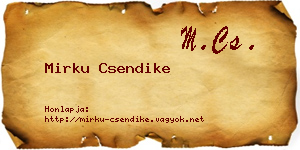 Mirku Csendike névjegykártya